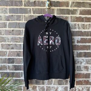 Aeropostale Black Graphic Hoodie size XL